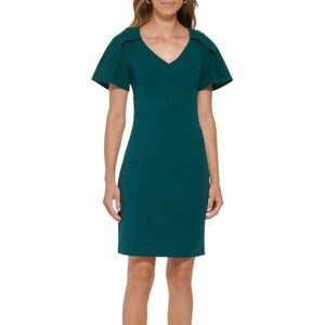 DKNY Green Cape Sleeve Dress NWT